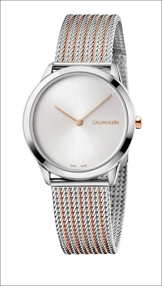 Orologio da polso donna in argento con quadrante bianco e dettagli rose gold CALVIN KLEIN
