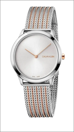 Orologio da polso donna in argento con quadrante bianco e dettagli rose gold CALVIN KLEIN