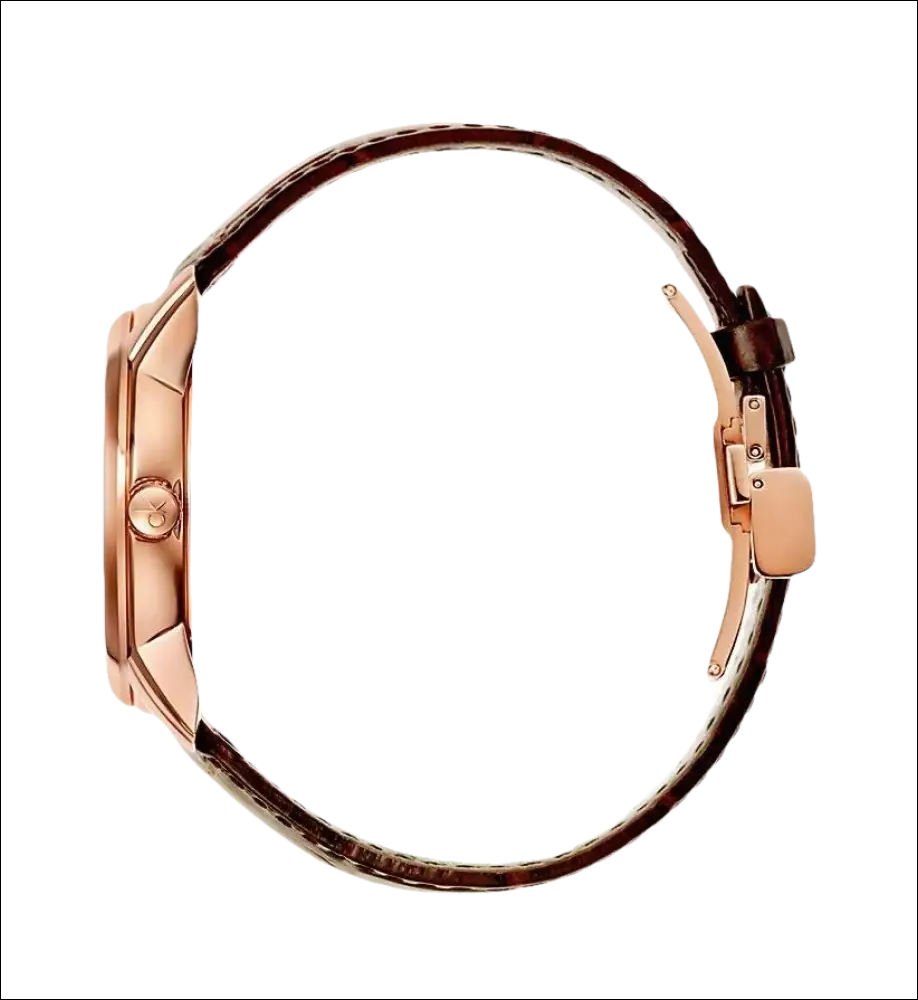 Orologio automatico CALVIN KLEIN Infinite Uomo con cassa in oro rosa e cinturino in pelle marrone