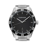 Orologio uomo CALVIN KLEIN Compete in acciaio inox argento con dial nero e bezel