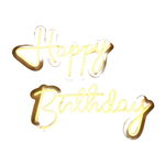 Segnale neon giallo happy birthday su prodotto Carta Regalo Ogni Anno è un Libro