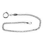 Catena per Orologio da Tasca Perseo in Metallo Bianco con catena argento e chiusure a molla