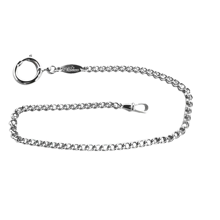 Catena per Orologio da Tasca Perseo in Metallo Bianco con catena argento e chiusure a molla