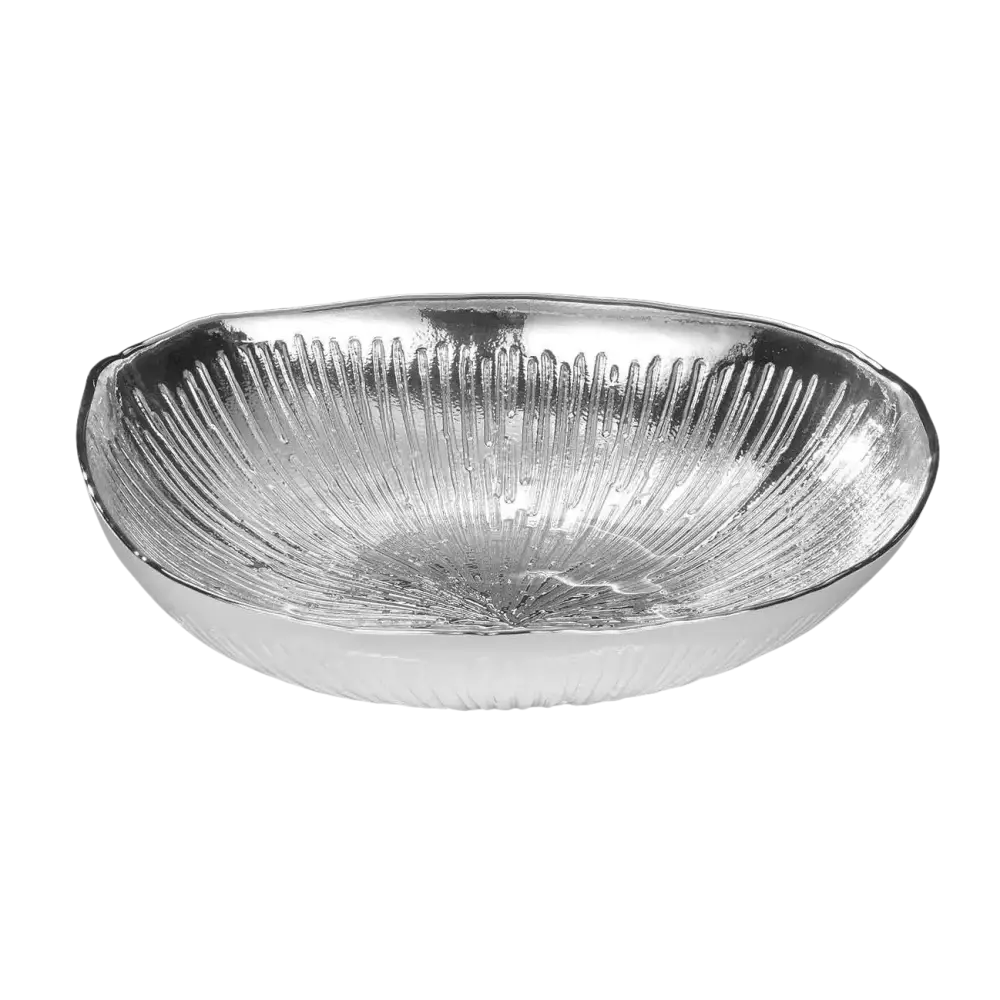 Centrotavola Argento Silvan Zen con ciotola decorativa in argento placcato e interno rigato