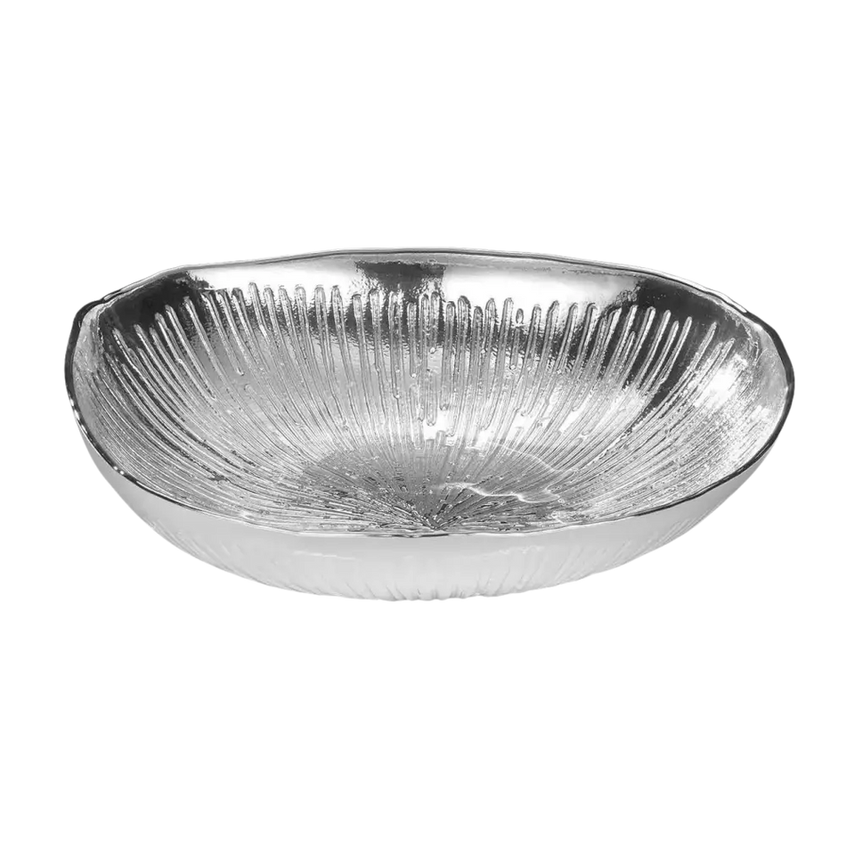 Centrotavola Argento Silvan Zen con ciotola decorativa in argento placcato e interno rigato