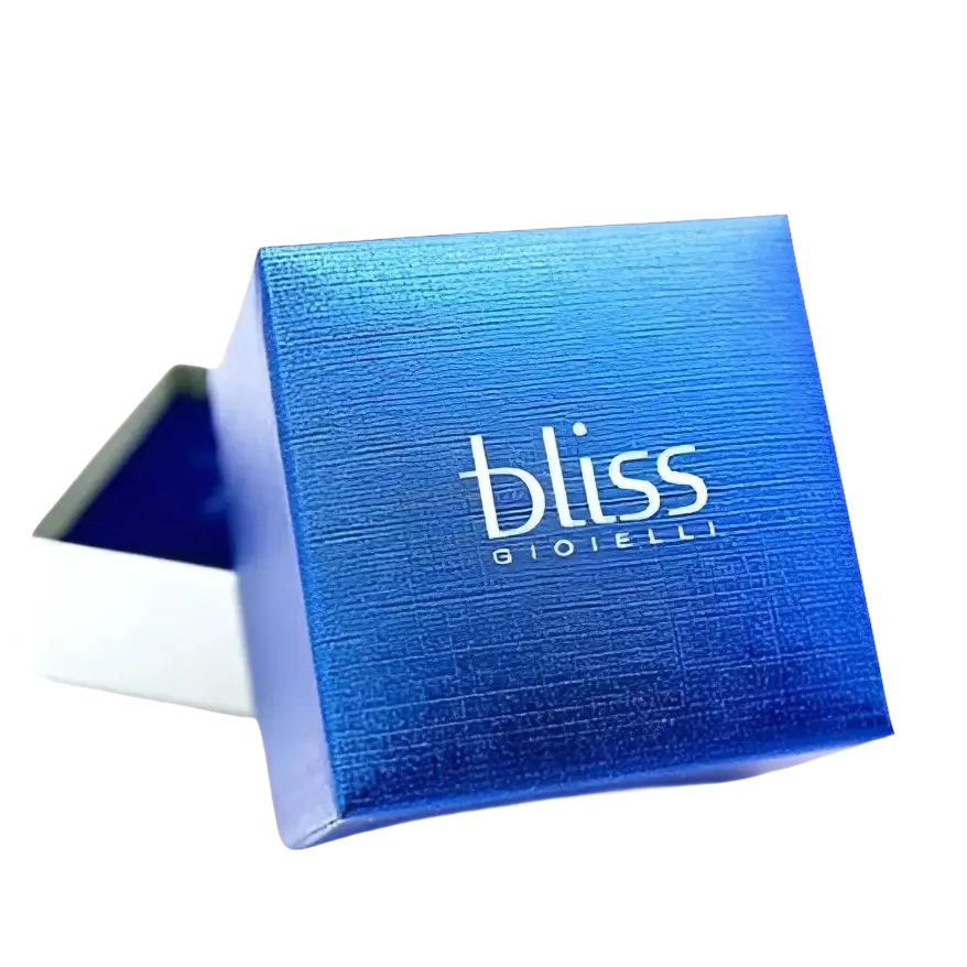 Scatola regalo blu con texture per Ciondolo Bliss Argento Fil Rouge con Diamante