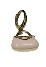 Borsetta ceramica rosa pois oro giallo Ciondolo Borsetta Oro Giallo Smalto Rosa Pois