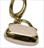 Ciondolo Borsetta Oro Giallo Smalto Rosa Pois oro rosa con enamel rosa