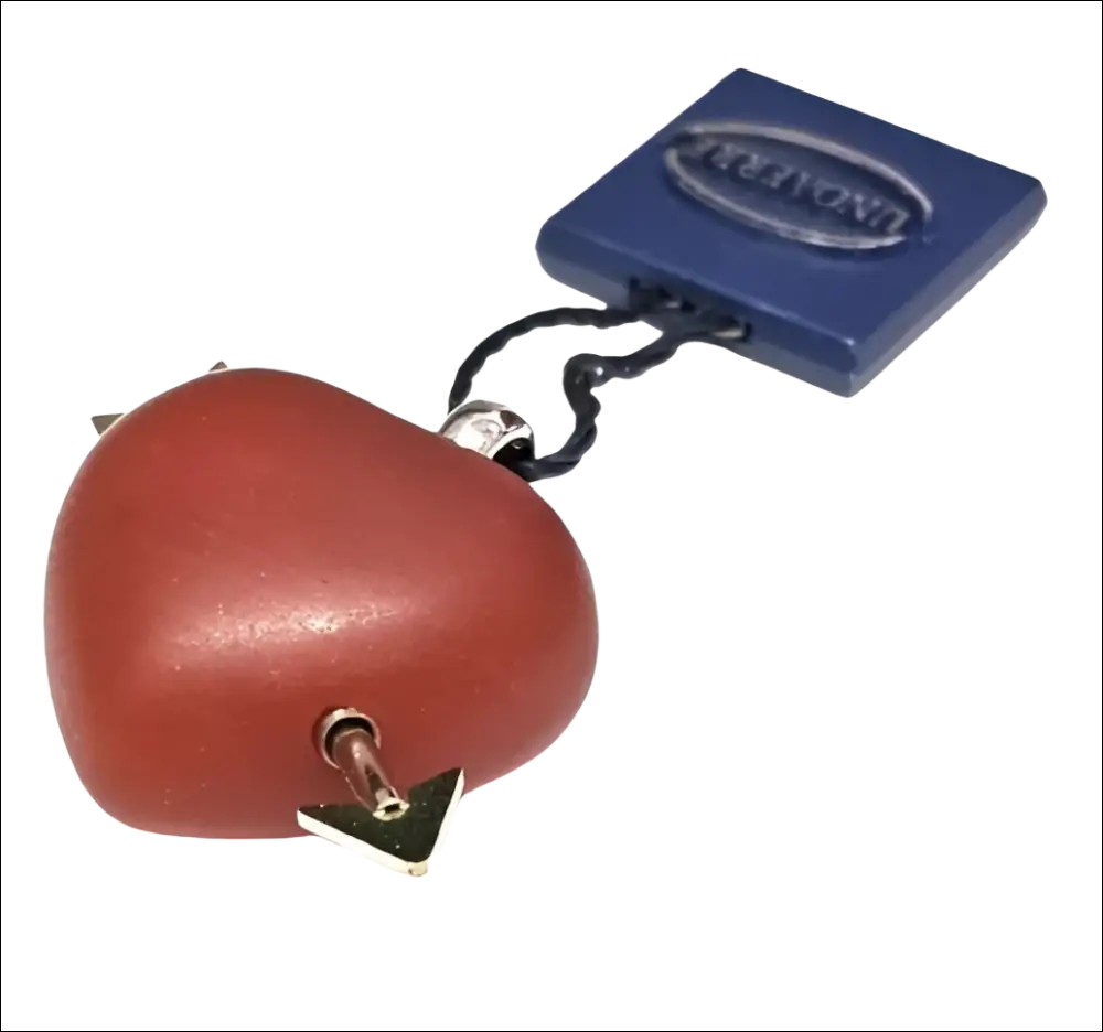 Ciondolo Cuore Corniola Freccia Oro Bianco UNOAERRE con catena nera