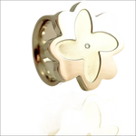 Anello acciaio donna Shape di BLISS K11397 con fiore in argento e gemma centrale