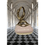 ciondolo in oro giallo 750/1000 borsetta smalto rosa|bonini-gioielli