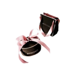 Scatola regalo nera rotonda con fiocco rosa e borsa abbinata per Ciondolo Lettera O