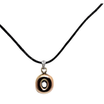 Collana con ciondolo lettera O in oro rosa e cordino nero Donna Le Preziosine
