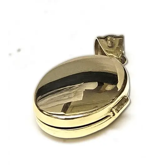 ciondolo portafoto ovale in oro giallo 750/1000|bonini-gioielli