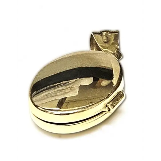 ciondolo portafoto ovale in oro giallo 750/1000|bonini-gioielli