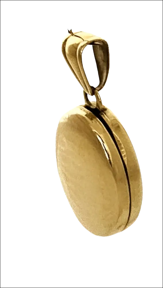 Ciondolo portafoto ovale oro giallo lucido con anellino