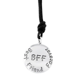 Medaglione BFF in argento su collana nera Ciondolo Simboli di Tendenza