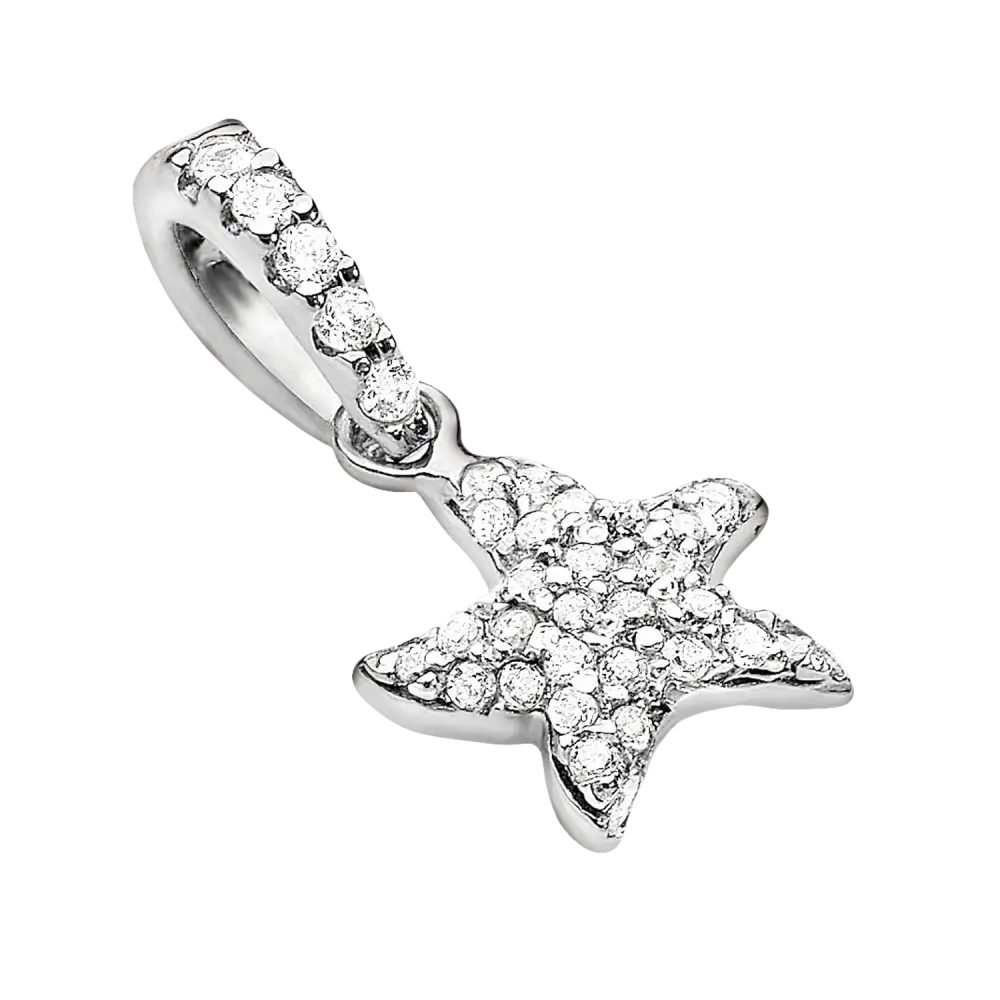 Ciondolo stella marina oro zirconi ACZ 036 AMBROSIA|bonini-gioielli