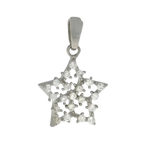 Ciondolo Stella Oro Bianco e Zirconi AMBROSIA ACZ 006 con pendente a stella argentata e zirconi