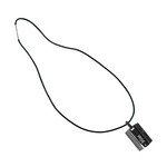 Collana uomo in acciaio e ebano con ciondolo rettangolare metallico K13457