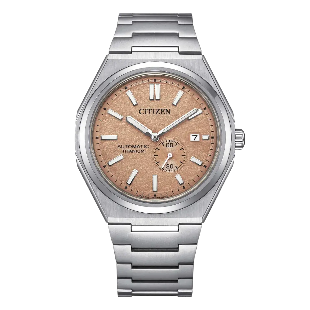 Orologio Citizen automatico Super Titanium Prezzo Speciale, argento con quadrante oro rosa