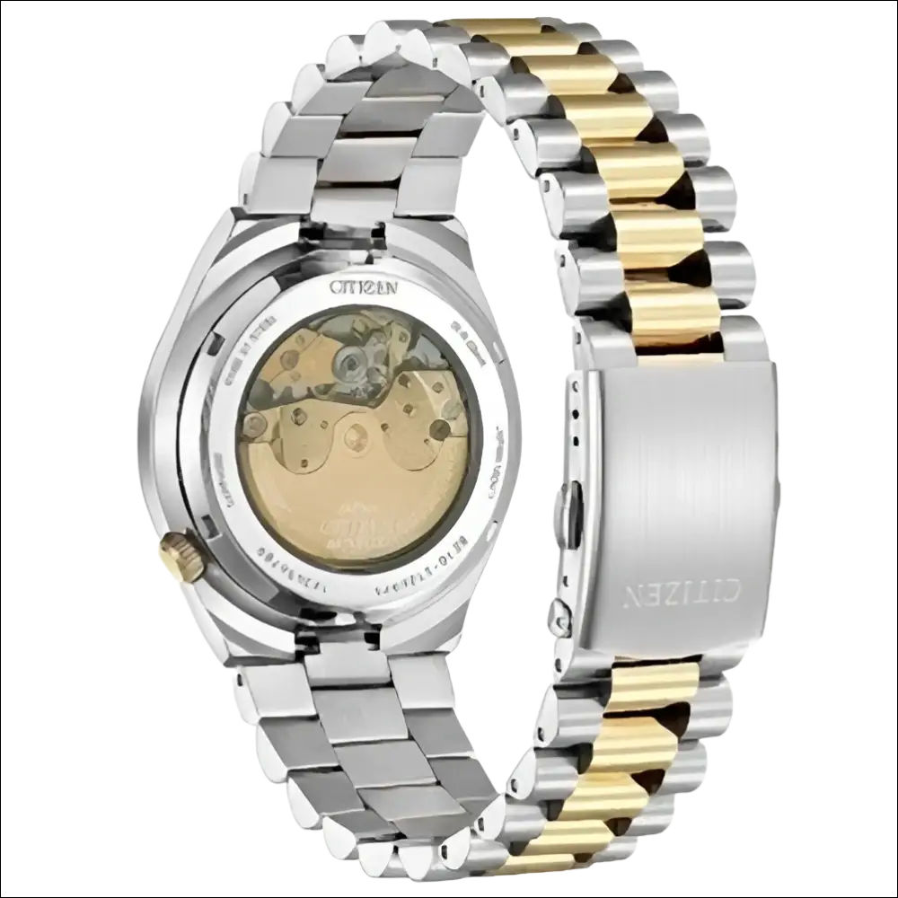 Cinturino orologio CITIZEN Automatico Tsuyosa Bicolore NJ0154-80H due toni argento oro movimento meccanico visibile