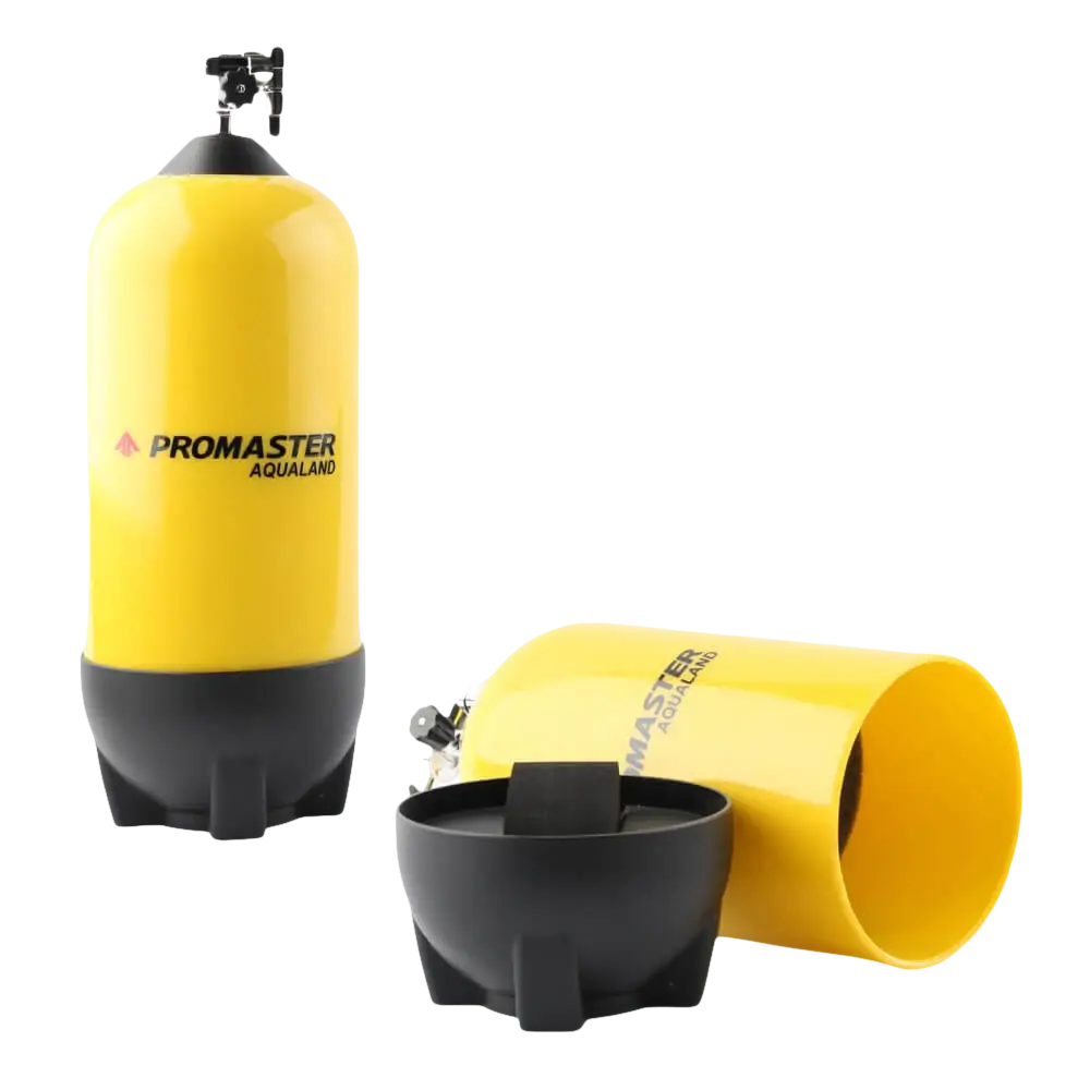 Bombola da sub gialla con base nera nel prodotto CITIZEN BN0100-51E Promaster Diver’s 200