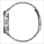 Orologio CITIZEN Cronografo SuperTitanio Uomo in acciaio silver con bracciale intrecciato e tre pulsanti laterali