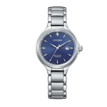 Orologio donna Citizen Eco-Drive in titanio con quadrante blu e diamante at 12