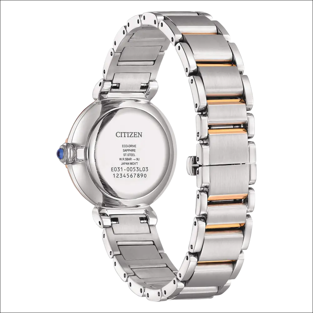 Orologio Citizen Donna Eco-Drive Maybell EM1074-82D in acciaio e oro con zaffiro blu