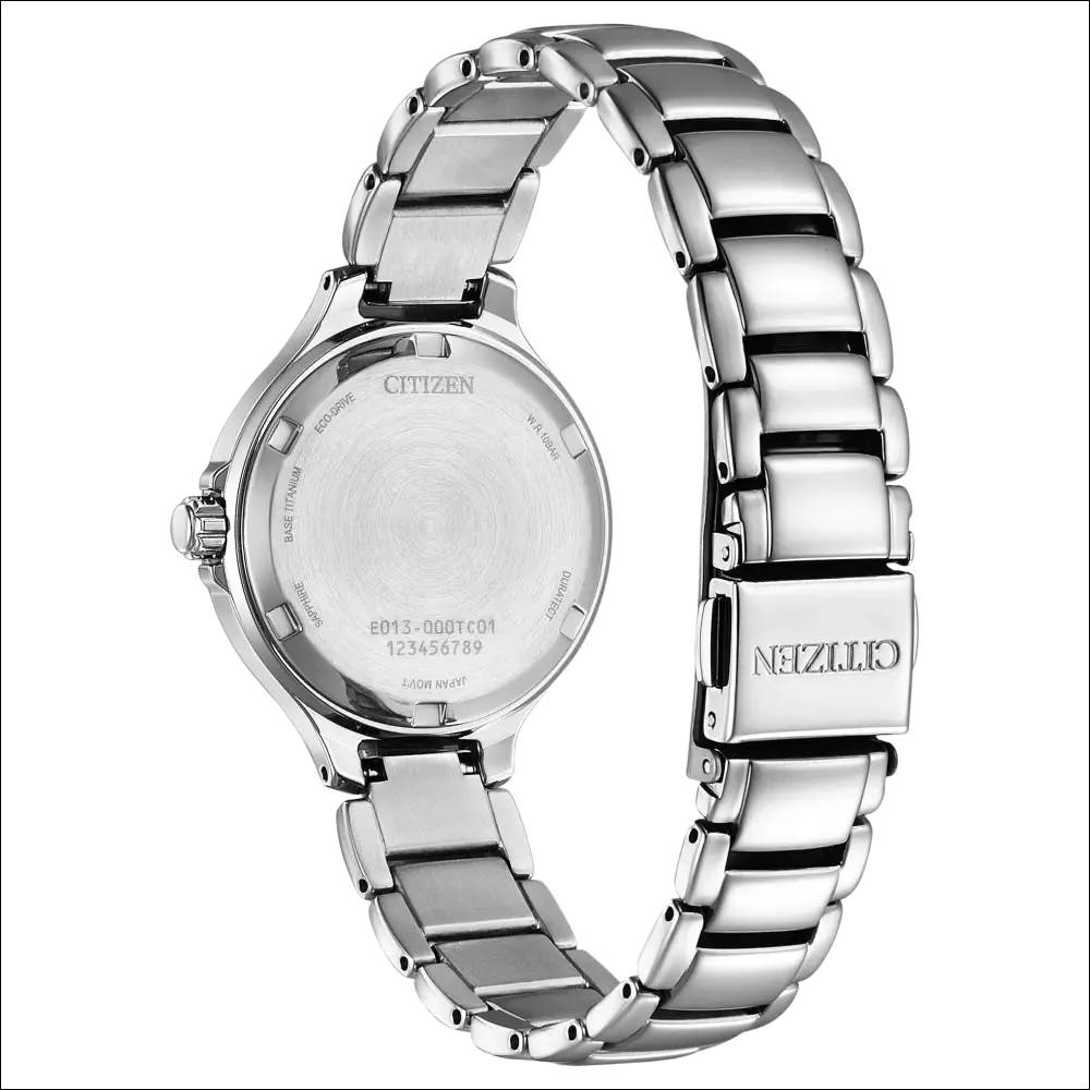 Orologio CITIZEN donna SuperTitanio EW2680-84Y in titanio silver, bracciale lucido e clasp inciso
