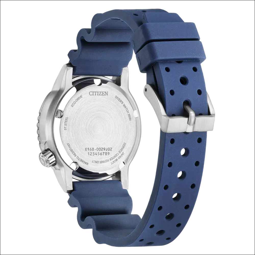 Citizen Promaster Diver Donna Eco-Drive: cinturino blu con fibbia argento