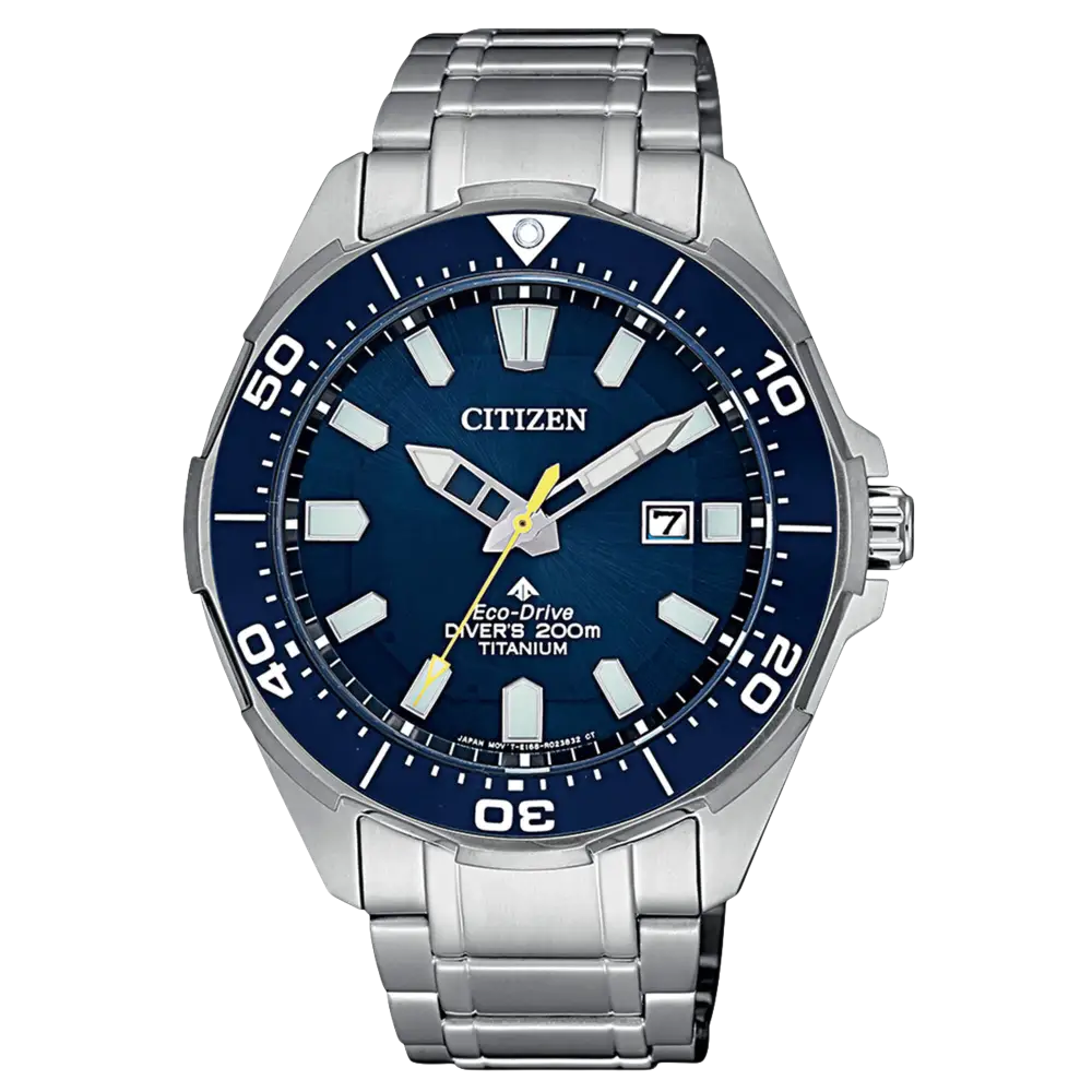 Orologio da immersione uomo Citizen Eco-Drive SuperTitanio con quadrante e ghiera blu