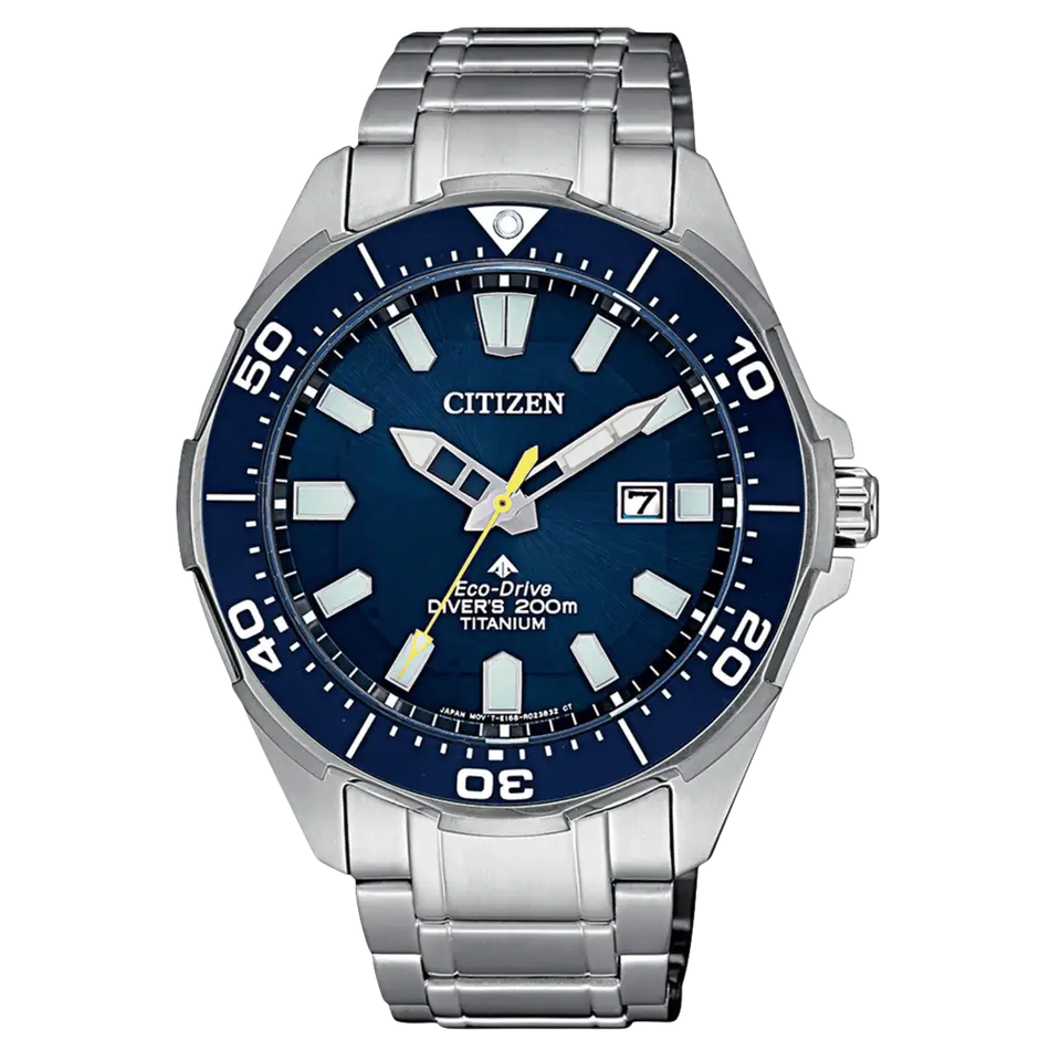Orologio da immersione uomo Citizen Eco-Drive SuperTitanio con quadrante e ghiera blu