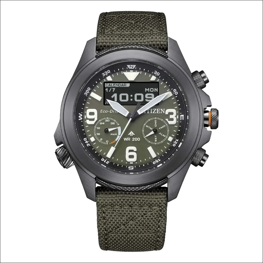 Citizen Promaster Land JV1005-02W orologio cronografo cinturino verde oliva