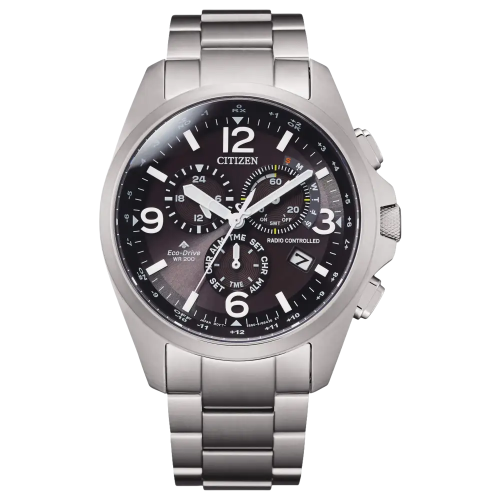 Orologio uomo Citizen Eco-Drive cronografo in acciaio inox con quadrante scuro