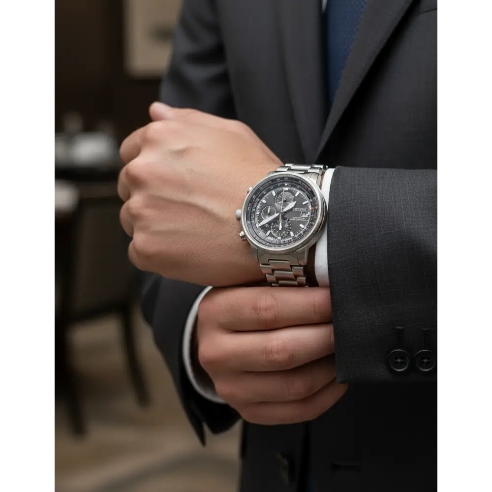 CITIZEN Radiocontrollato Crono Pilot Acciaio AT8300-58E|BONINI-GIOIELLI