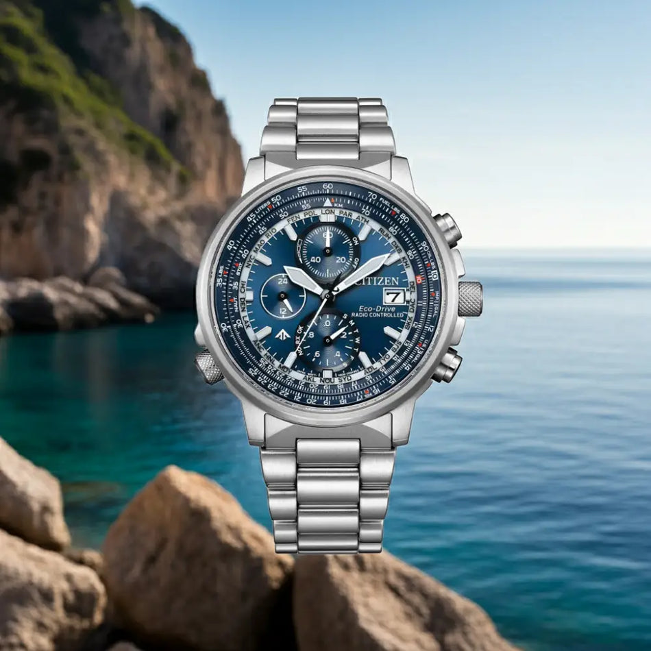 CITIZEN Radiocontrollato Crono Pilot Acciaio AT8300-58L|bonini-gioielli