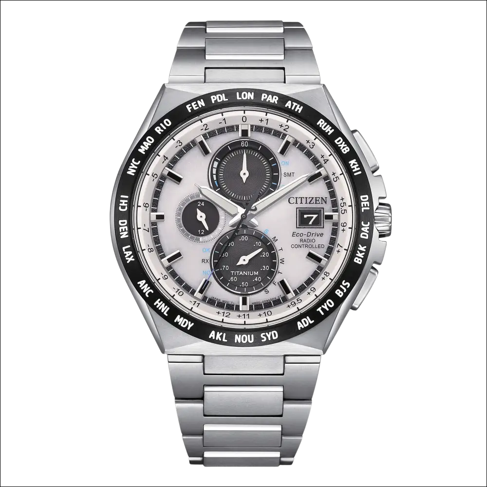 Orologio Citizen Radiocontrollato Crono SuperTitanio AT8238-84A argento titanio