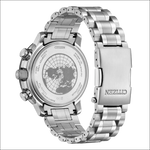 Retro di Citizen Radiocontrollato Geo Trekker BY3006-53H in acciaio silver con mappa mondiale