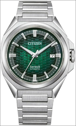 Orologio Citizen Serie 8 automatico in acciaio silver, quadrante verde testurizzato