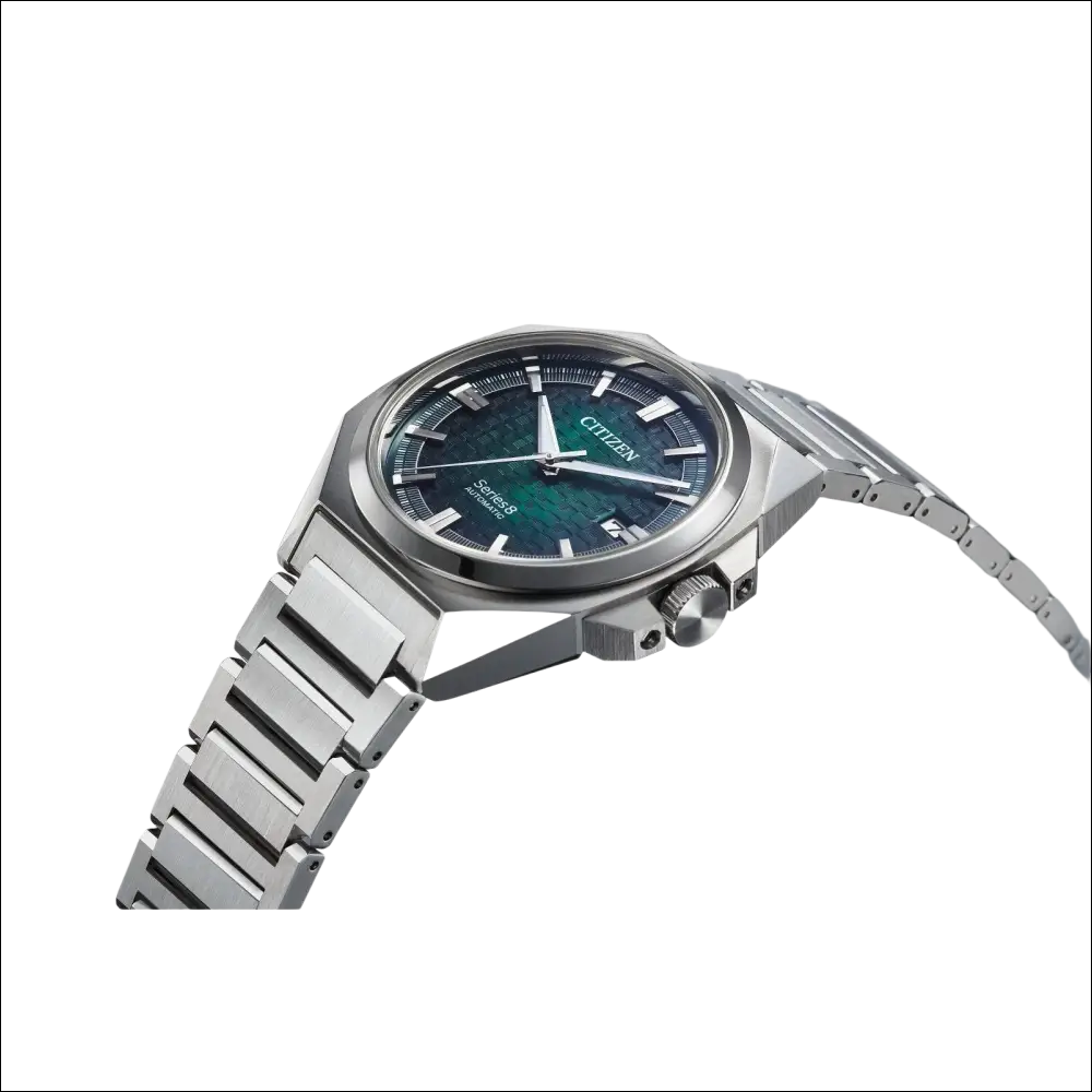 Citizen Serie 8 Premium Automatico orologio argento quadrante verde testurizzato