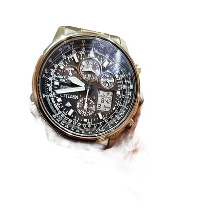Orologio Citizen Eco-Drive SuperPilot Titanio radiocontrollato con quadrante nero e sub-dial