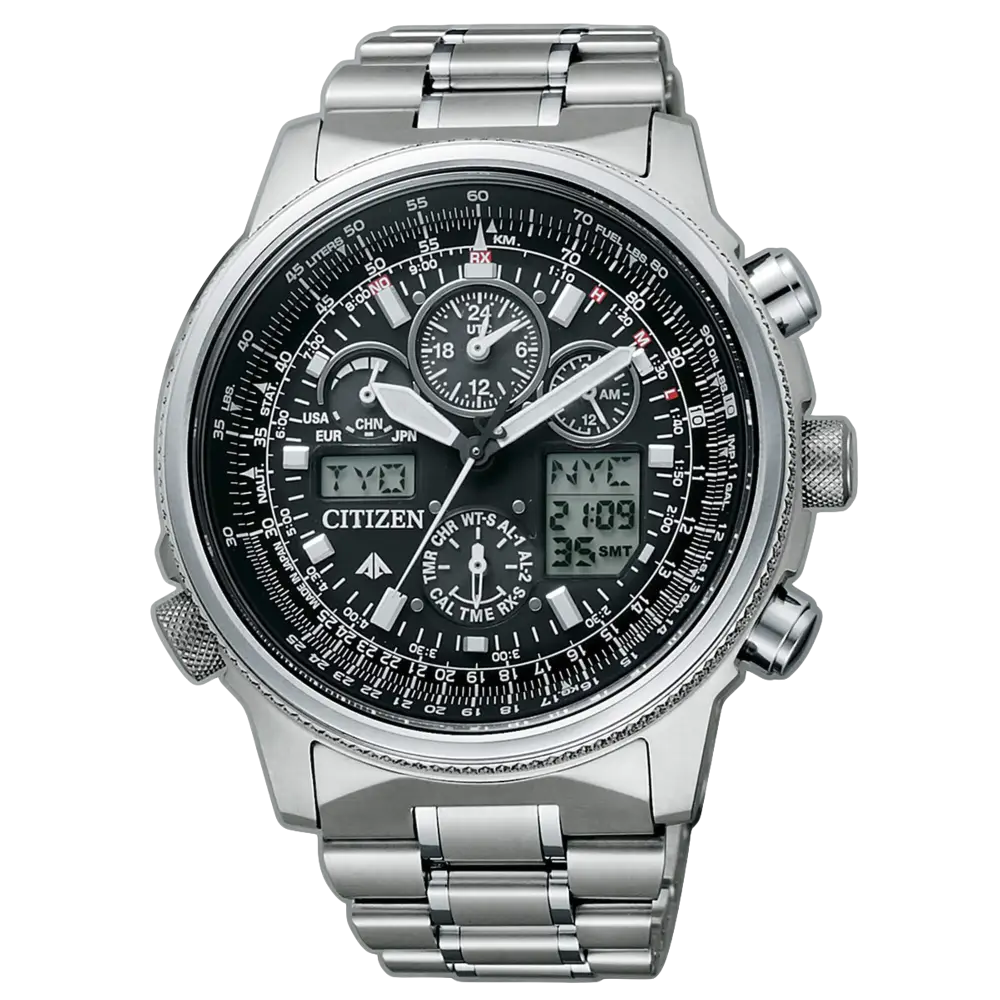 Orologio Citizen Eco-Drive SuperPilot Titanio radiocontrollato in acciaio con cinturino metallico