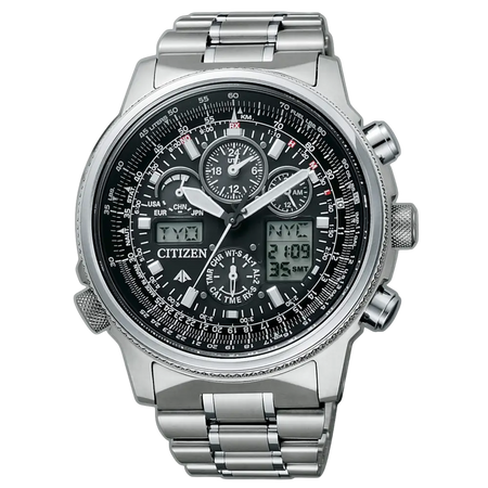 Orologio Citizen Eco-Drive SuperPilot Titanio radiocontrollato in acciaio con cinturino metallico