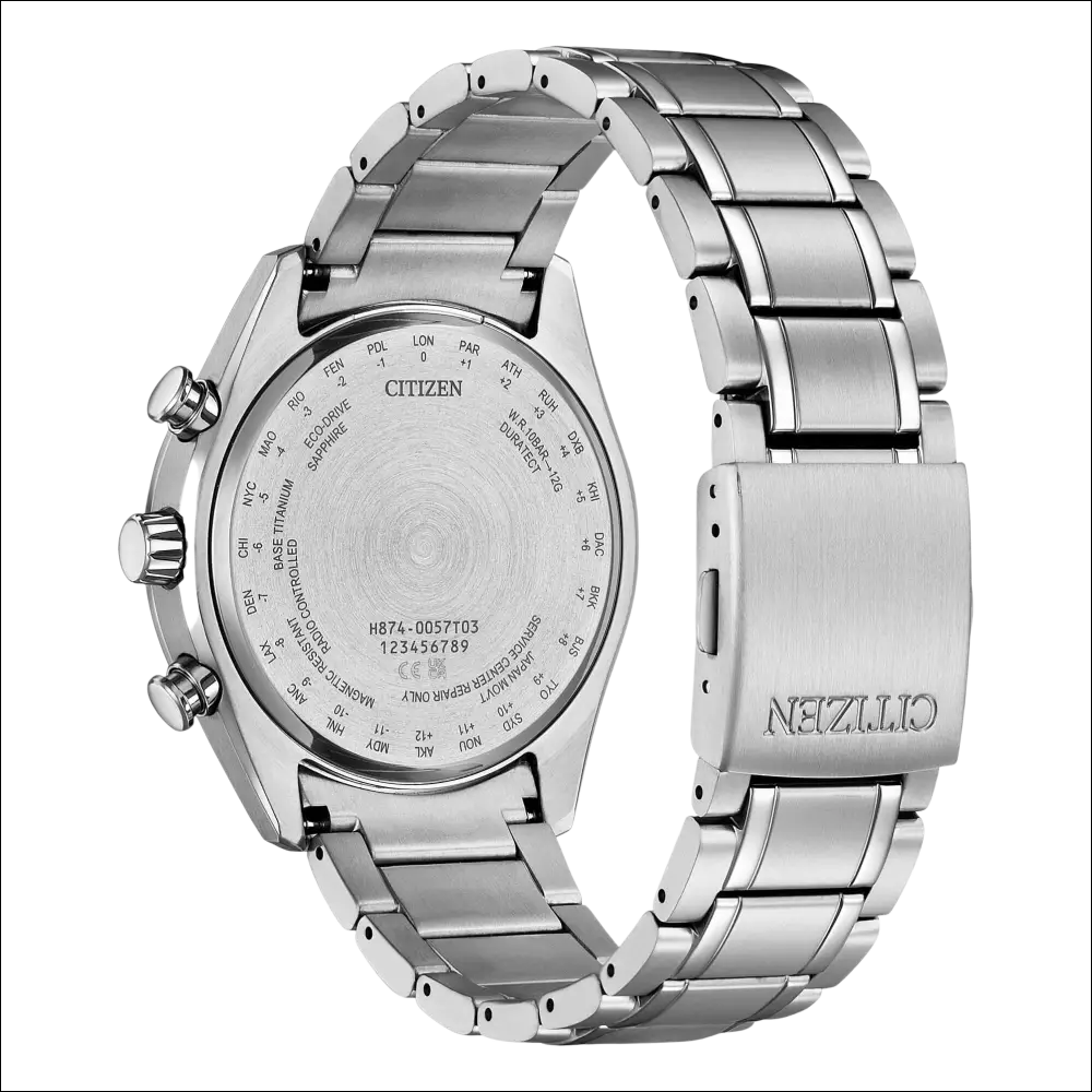 Retro CITIZEN Tsuki-Yomi BY1010-81L in acciaio silver con fondello inciso