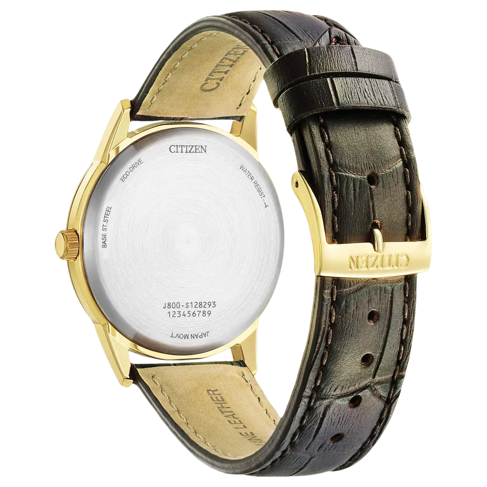 Orologio Citizen uomo Classico O.F. AW0102-13A con cinturino in pelle nera e oro