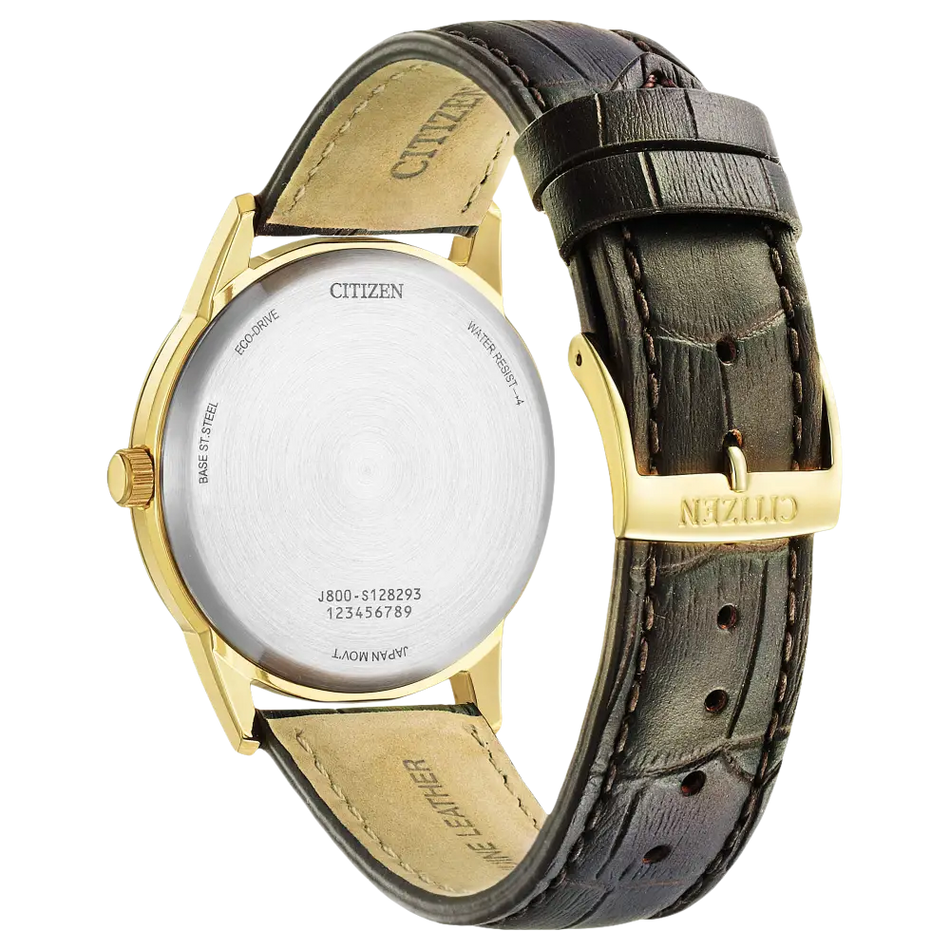 Orologio Citizen uomo Classico O.F. AW0102-13A con cinturino in pelle nera e oro
