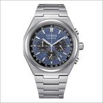 Orologio Citizen Zenshin Crono Super Titanio con quadrante blu testurizzato