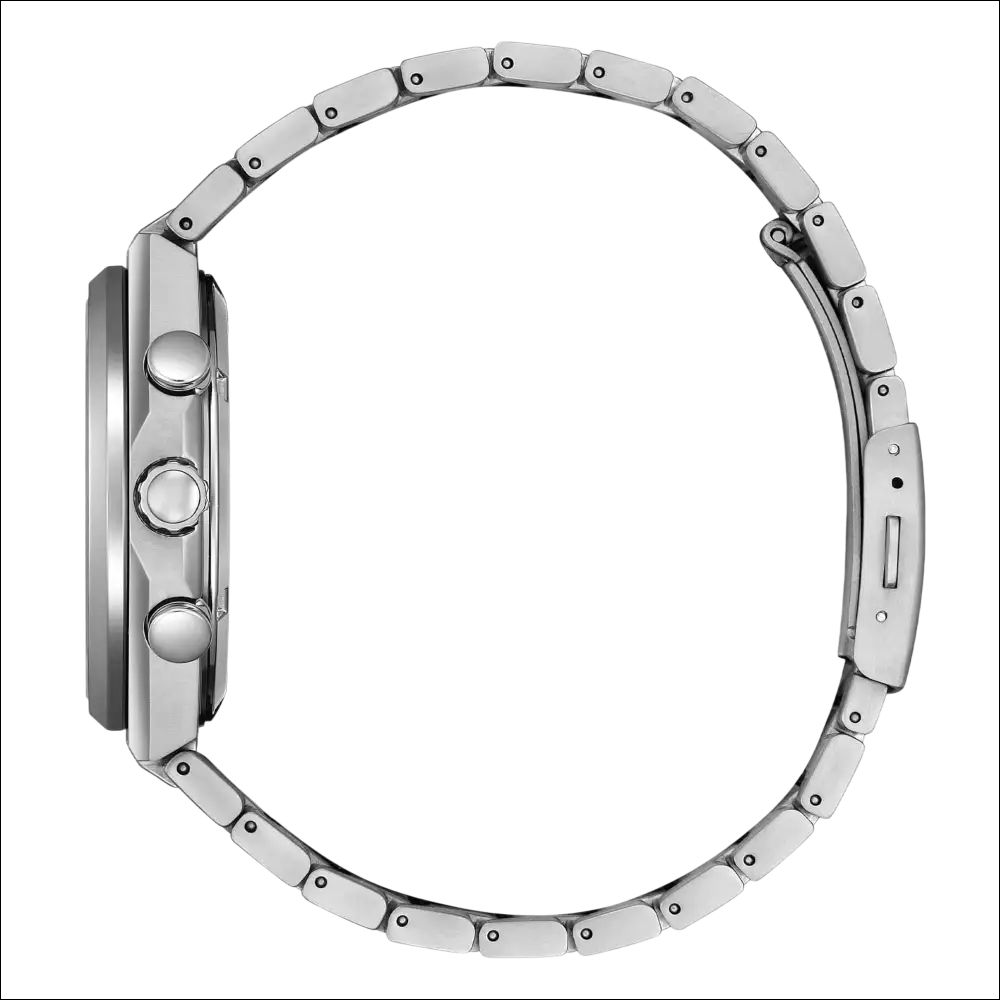 Orologio Citizen Zenshin Crono SuperTitanio in acciaio silver con bracciale lucido e tre pulsanti laterali